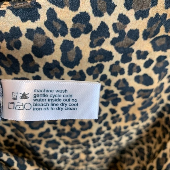 Three Dots Cheetah Animal Print 3/4 Sleeve Boat Neck Sheath Dress sz Small - Picture 9 of 9